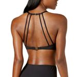 Kenneth Cole Black High Neck Bikini Top Gold Metal Button Detail Size Large Photo 1