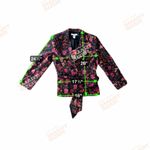 Diane Von Furstenberg NWT DFV Diane Von Furstenburg Silk Assets Blazer Jacket Moody Dark Romance Med Photo 7