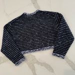 J.Crew  Cropped Lady Jacket Marled Yarn Women’s XS Blue Hook & Eye Closure Knit Photo 6