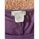 Yelete  Women’s T-shirt  Blouse with chiffon peplum Stretch Short Sleeve Size L Photo 1