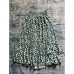 Blush BJ Blue Green White Paisley Floral Smocked Waist Midi Skirt Small Photo 10