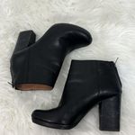 Madewell Size 6 Black Leather Round Toe Zip Up Heeled Boots Photo 2
