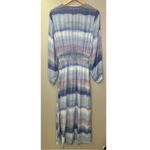 Cloth & Stone Multicolor Tie Dye Striped Maxi Long Sleeve Flowy V-neck Dress Photo 5