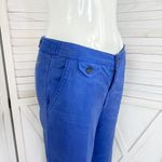 Anthropologie Level 99  Linen Blend Flare Leg Chino Pants Blue Size 26 Trouser Photo 4