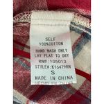 Savanna Jane Red White Plaid Embroidered Button Up Top Size Small Photo 7