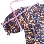 Marie Oliver Animal Print Metallic Stripe Short Sleeve Blouse Black Orange Small Photo 8