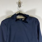 Tuckernuck NEW Navy Faye Preppy Bow Ruffle Collar 3/4 Sleeve Blouse Size Large Blue Photo 3