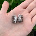 Vintage Dark Gray/Silver Spiky Textured Clip Photo 3