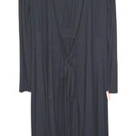 Boden Long Duster Black Cardigan Size 6P‎ Tie Front Soft Classic Staple Office Photo 0