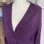 Vintage Purple Gold Button Front Ramie and Cotton Cardigan Sweater S Cropped Photo 3