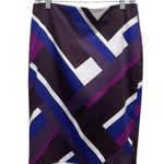Ann Taylor Geometric Print Pencil Skirt Purple Blue White Women’s Size 6 NWT Photo 0