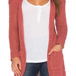 Free People EUC  Simply Sienna Long Line Cardigan Rose Size Small Photo 0