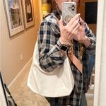 Gianni Chiarini Italian Leather Hobo Tote Bag in Cream and Tan Metallic Internal Photo 3