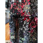 Rebellion  kimono black floral ruffled size medium Photo 6