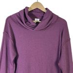 We The Free Waffle Knit Top Womens M Purple Cowl Neck Long Sleeve Slouchy Cozy Photo 1