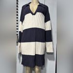 ๐๐FUTURE COLLECTIVE Striped Navy and Cream Sweater Dress๐๐ Blue Size M Photo 3