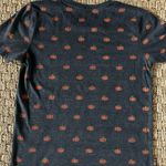 Fifth Sun Women’s Small Pumpkin Print Short Sleeve Top Gray fall Halloween Photo 3