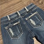 Cowgirl Tuff Low Rise Straight Jeans Size 26 Medium Wash Sequin Detail Western Blue Photo 1