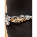 Vintage 3" wide Gold Silver Metallic Braided Rope Macrame Belt 45" long OS Photo 3