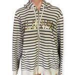 Old Navy Women’s XL Striped Gold Foil Letters Zip Up Hoodie Photo 0
