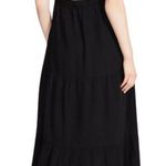 Steve Madden Black Sleeveless Tiered Maxi Dress Open Back Halter Women's XS Photo 1