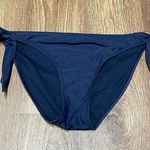 Athleta  Womens Solid Navy Blue Bikini Brief Swim Bottom Tie Side Small Sporty Photo 0