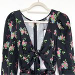 For Love & Lemons NWT Wilson Print Ruched Midi Dress in Polka Dots & Floral Photo 6