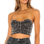 H:ours  Women's Decadence Black Sequined‎ Bustier Top Size Medium Revolve Photo 0