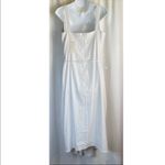 Vince Draped Sleeveless Linen Blend Midi Dress Large Optic White New Photo 6
