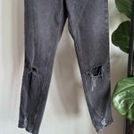 ASOS High Rise Farleigh 'Slim' Mom Distressed Denim Jeans Washed Black Size 26 Photo 2