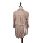 Anthropologie Angel of the North Cardigan Linen Pale Pink Size Medium Photo 1