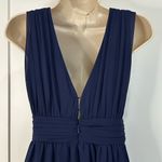 Lulus Heavenly Hues Maxi Dress Gown Deep V Modest Leg Slit Navy Blue Small Prom Photo 8