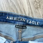 American Eagle Distressed Dark Wash Hi Rise Shortie Shorts Next Level Stretch 4 Photo 1