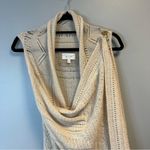 Anthropologie Lua Pointelle Knit Sweater Duster Vest Angel Of The North Sz XS/S Photo 4