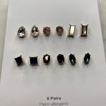 Time and Tru | NWT Six Pairs of Cut Gem Style Stud Earrings Gold Photo 1