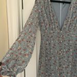 Nasty Gal  Blue Floral Chiffon Dresss Photo 3