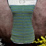 Olivaceous Striped Tube Top Yellow/Green/Blue/White M Photo 1