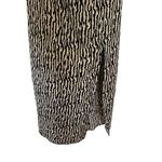 Open Edit  NEW sleeveless razor back midi dress XS black white animal print slit Photo 2