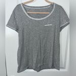 Carole Hochman 100% Cotton Natural Fiber Gray Short Sleeve Top Small Pocket Sz L Photo 2