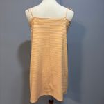 ZARA Yellow and White Striped Mini Dress tie shoulder spaghetti strap, size S Photo 3