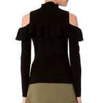 Intermix  Kendall Ruffle Cold Shoulder Sweater -Black - Large Photo 4