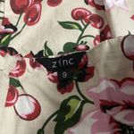 Zinc  Junior Sz 9 Red Biegw Floral Cherry Flower Print A Lined Strapless Dress Photo 8
