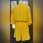 Chicme Bright Yellow Pleated Flowy Romper Size Large Photo 6