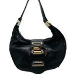 Michael Kors Black Soft Leather Morgan Hobo Gold Hardware Top Zip Bag Photo 2