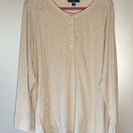 Karen Scott  Cream Long Sleeve Shirt 3/4 buttons Photo 0