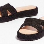 Nasty Gal Walk With You Woven Platform Sandals - Black - Strappy Summer - Size 8 Photo 0