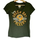 NFL Team Apparel Greenbay Packers women's size small football shirt green v-neck Photo 0