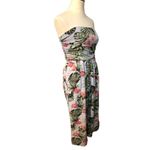 J for Justify floral hibiscus tropical halter wide leg jumper Photo 3