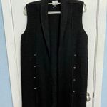 Ming Wang  Sweater Vest XS Black Long Length Wool Blend Knit Preppy Twee NWT Photo 0