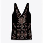 ZARA Velvet Embroidered Mini Dress XS | Boho Western Whimsygoth Party Photo 1